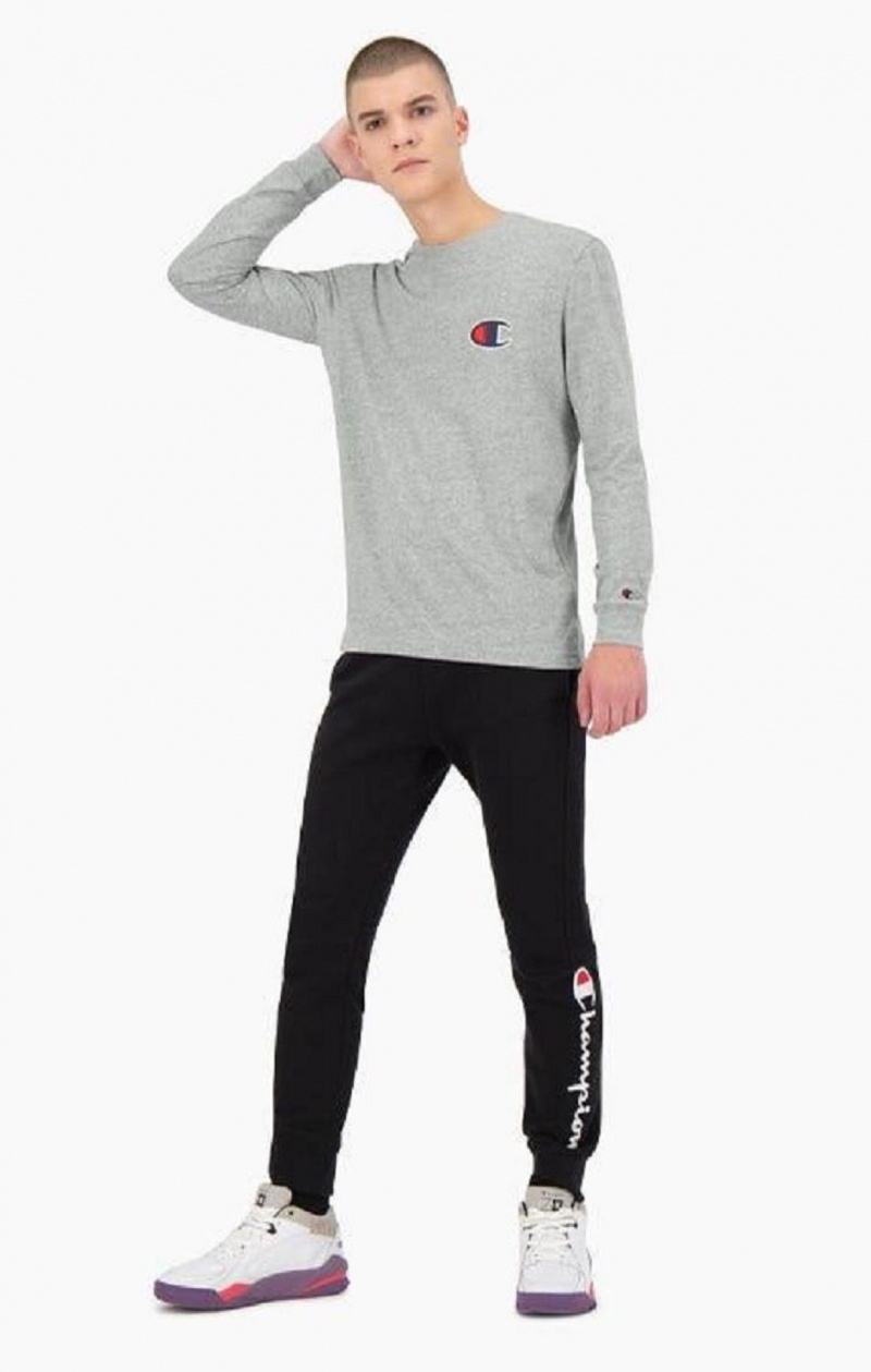 Champion C Long Sleeve Jersey Top T-shirt Herr Ljusgrå | 8075-FRGBT