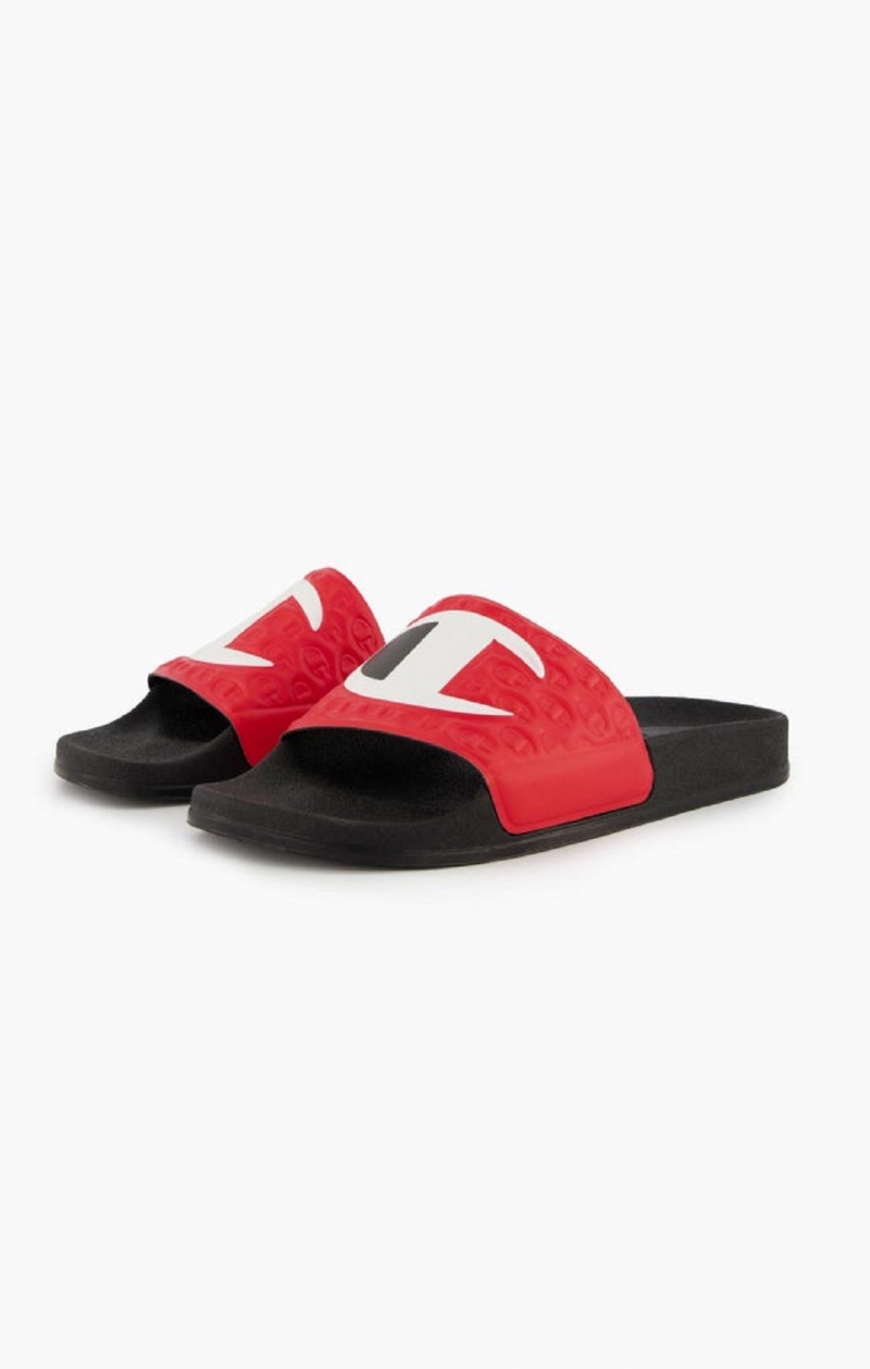 Champion C Patch Pool Slides Badtofflor Herr Röda | 8295-PRDCV