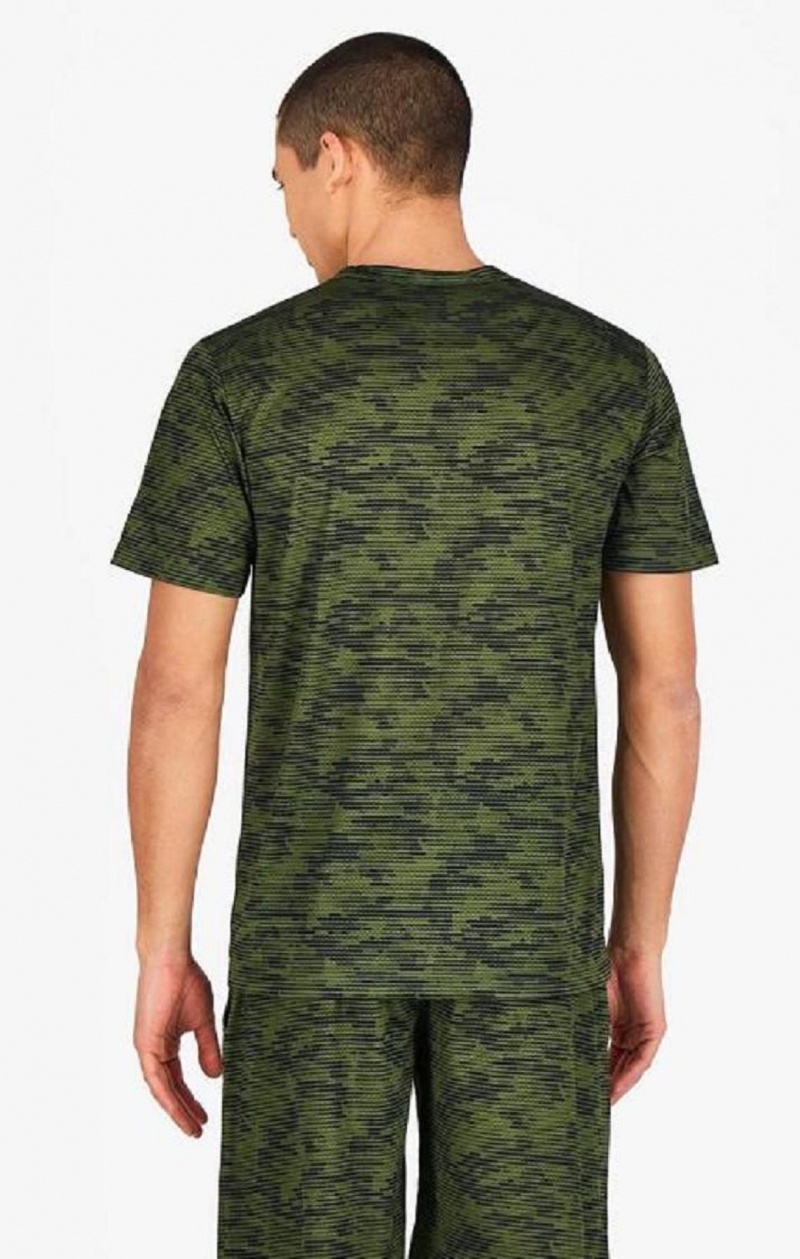 Champion Camo Quick Dry Tränings T-Shirt T-shirt Herr Gröna | 9760-MNSOQ