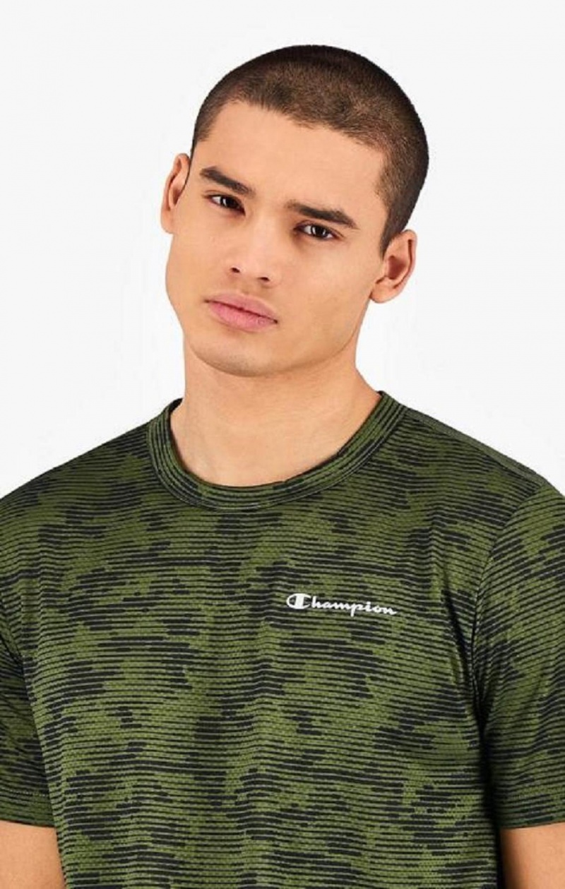 Champion Camo Quick Dry Tränings T-Shirt T-shirt Herr Gröna | 9760-MNSOQ