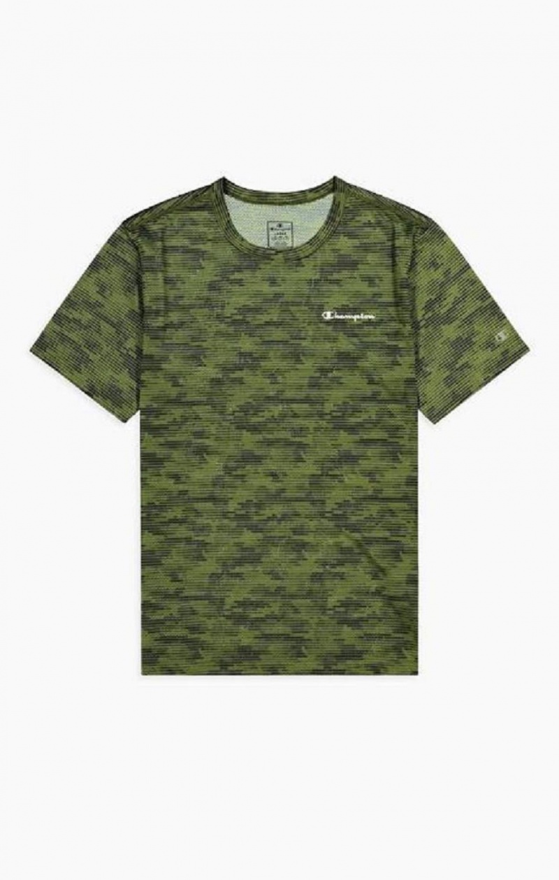 Champion Camo Quick Dry Tränings T-Shirt T-shirt Herr Gröna | 9760-MNSOQ