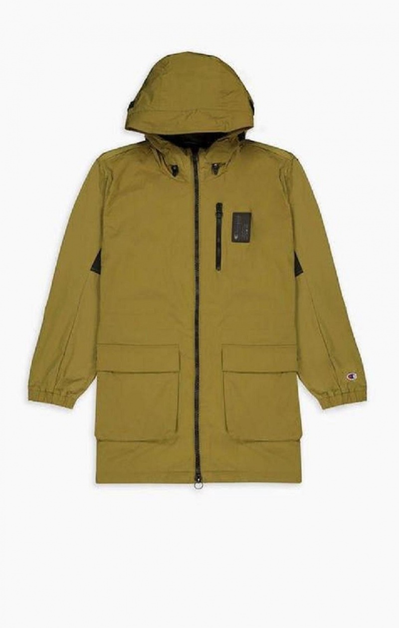 Champion Cargo Pocket Hooded Coat Jackor Herr Olivgröna Gröna | 2965-KEHBV