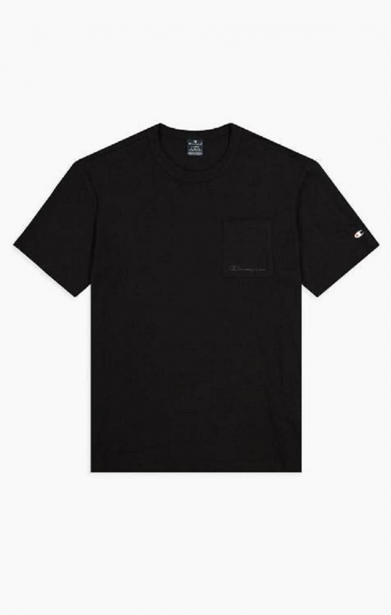 Champion Chest Pocket T-Shirt T-shirt Herr Svarta | 0681-HLGUX