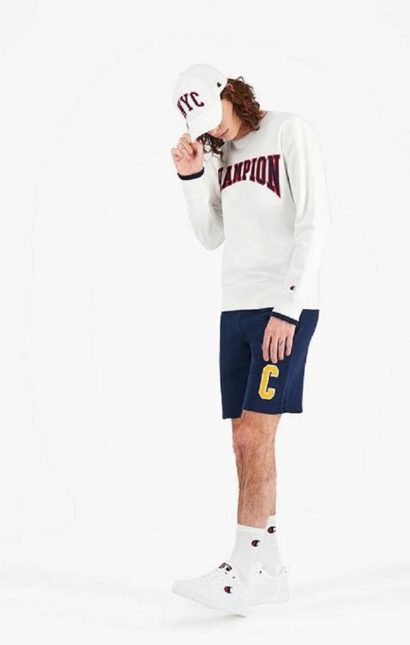 Champion Collegiate Logo Sweatshirt Tröjor Herr Vita | 8123-RKWDU