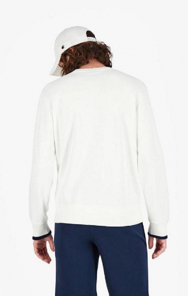 Champion Collegiate Logo Sweatshirt Tröjor Herr Vita | 8123-RKWDU