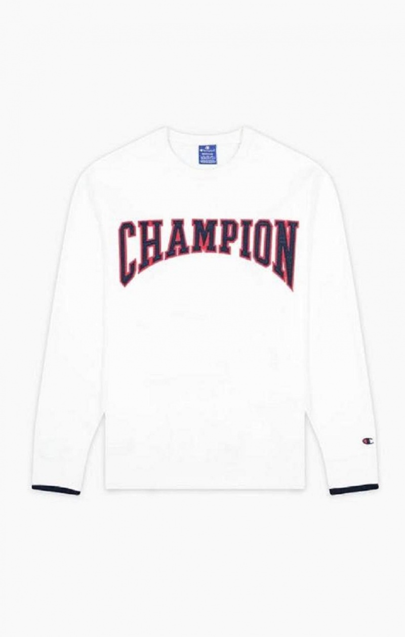 Champion Collegiate Logo Sweatshirt Tröjor Herr Vita | 8123-RKWDU