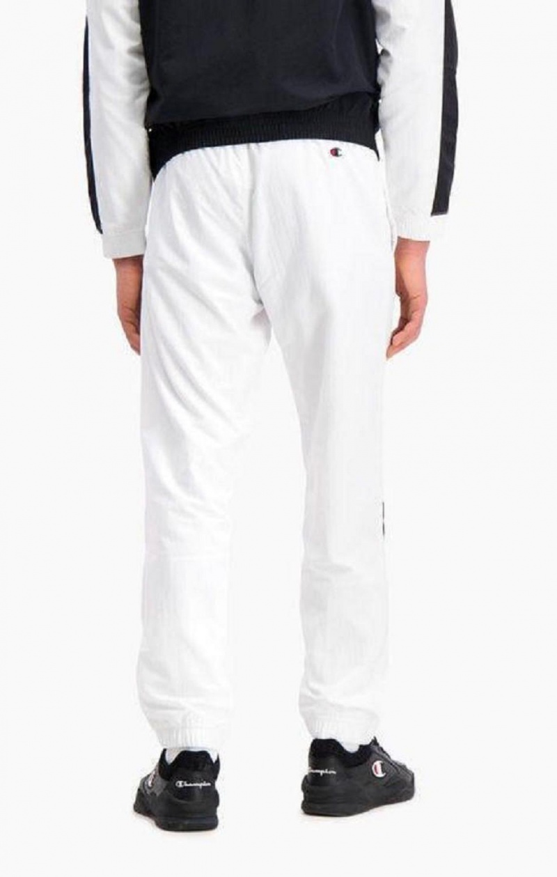 Champion Colour Block And Stripe Cuffed Track Pants Träningsoverall Herr Vita | 1084-KNFGV