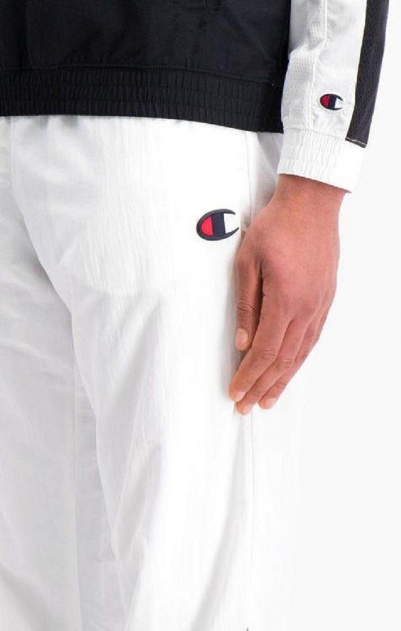 Champion Colour Block And Stripe Cuffed Track Pants Träningsoverall Herr Vita | 1084-KNFGV