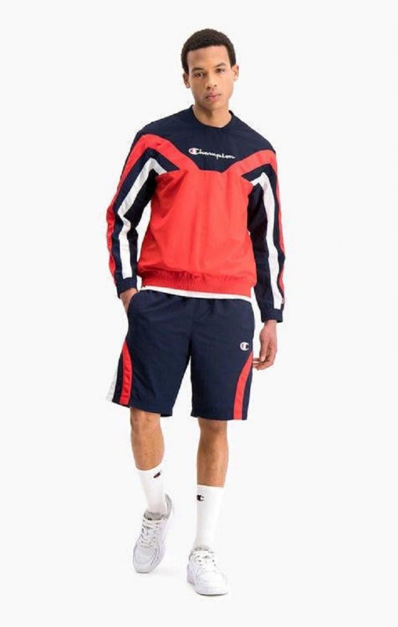 Champion Colour Block And Stripe Track Sweatshirt Tröjor Herr Röda | 7152-VXRCN