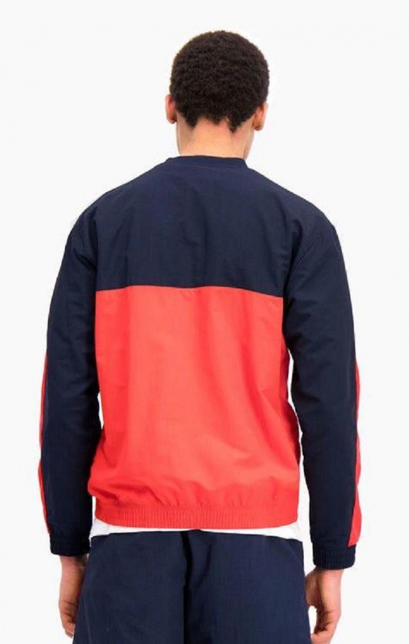 Champion Colour Block And Stripe Track Sweatshirt Tröjor Herr Röda | 7152-VXRCN