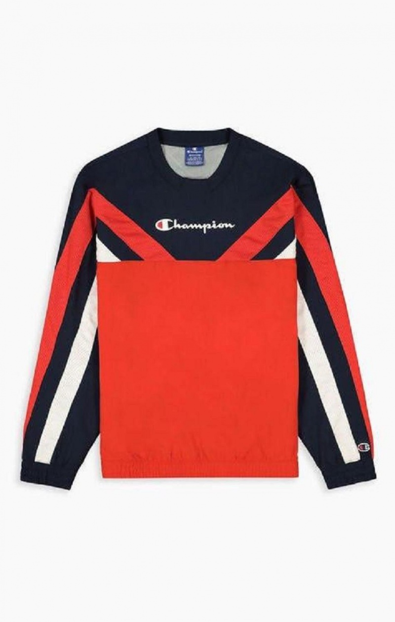 Champion Colour Block And Stripe Track Sweatshirt Tröjor Herr Röda | 7152-VXRCN