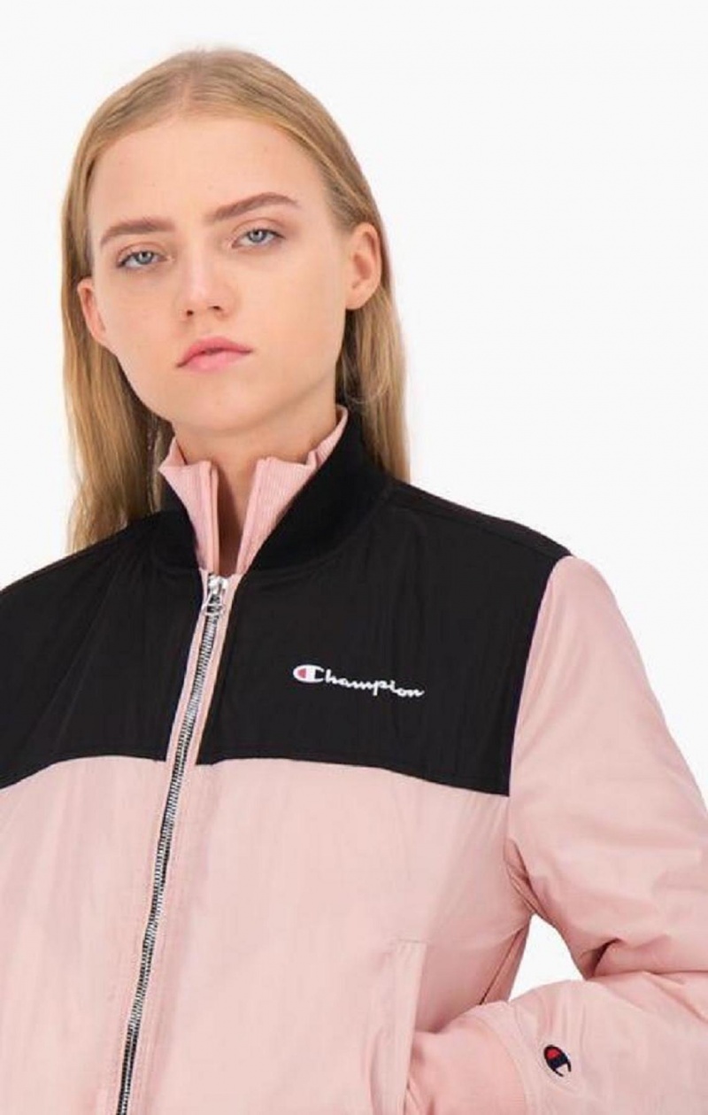 Champion Colour Block Bomber Jacket Jackor Dam Rosa | 9325-EPHAQ