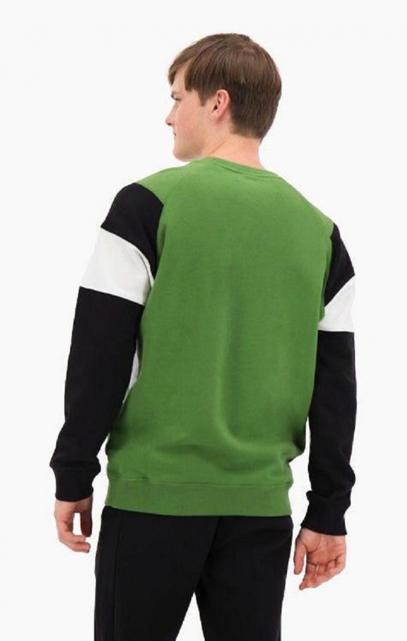 Champion Colour Block Bomull Terry Sweatshirt Tröjor Herr Gröna | 4890-RSVUW