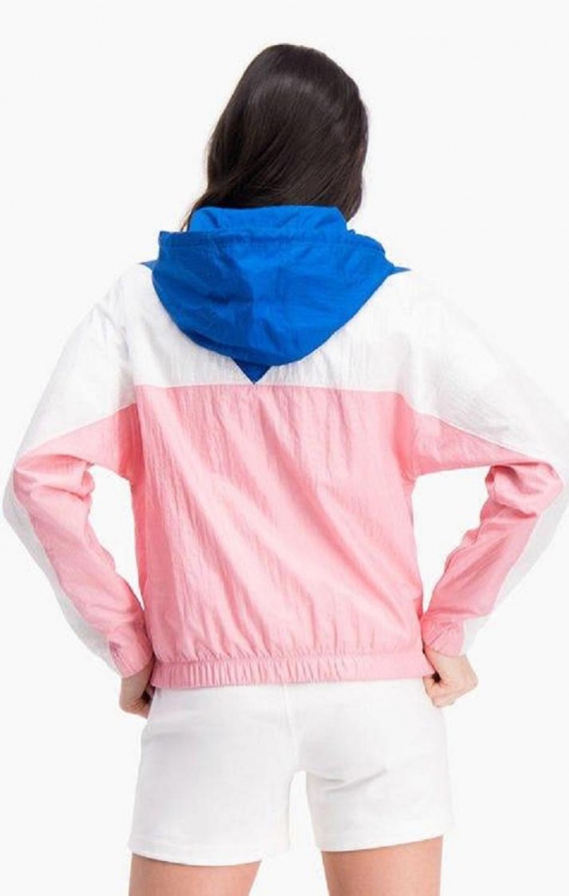 Champion Colour Block Hooded Track Jacket Hoodie Dam Rosa | 6190-HXIGM