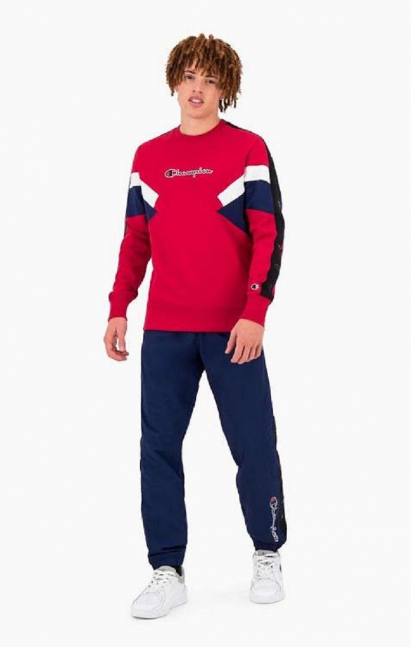 Champion Colour Block Insert Fleece Sweatshirt Tröjor Herr Röda | 6704-EDORF