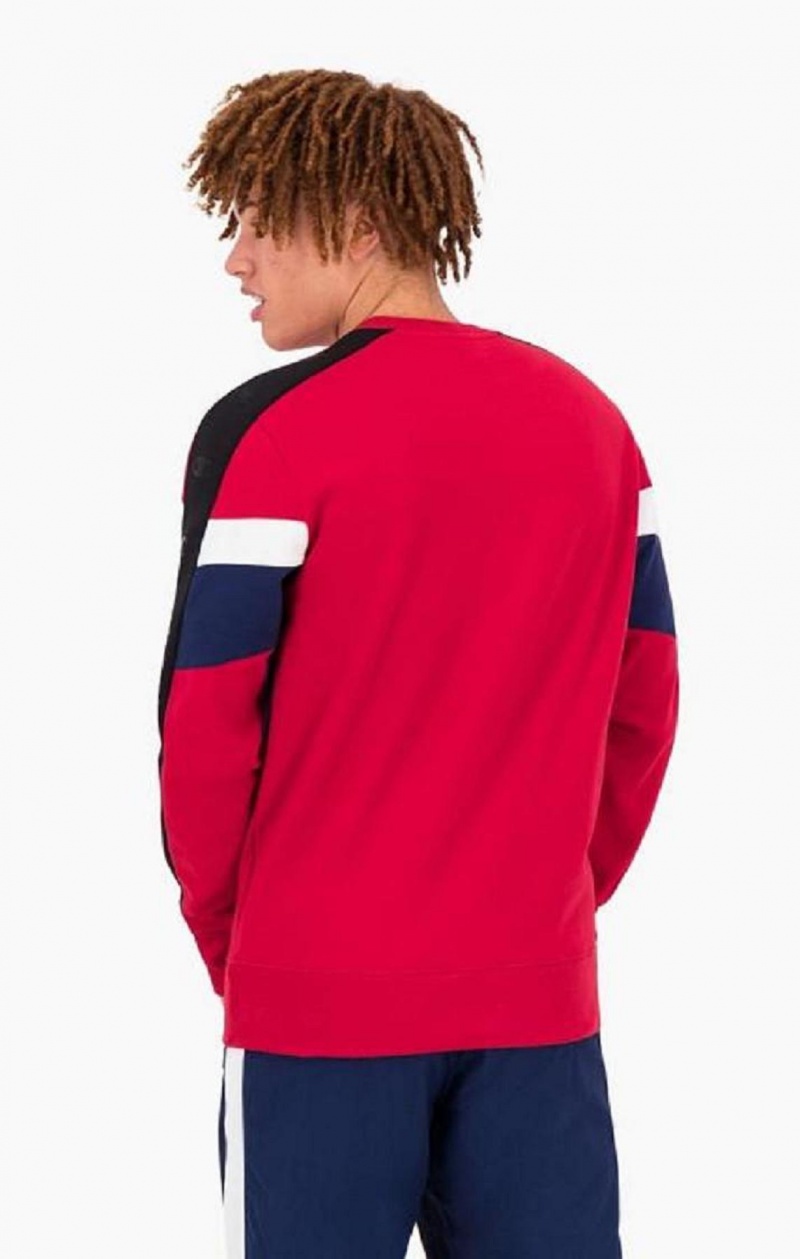 Champion Colour Block Insert Fleece Sweatshirt Tröjor Herr Röda | 6704-EDORF