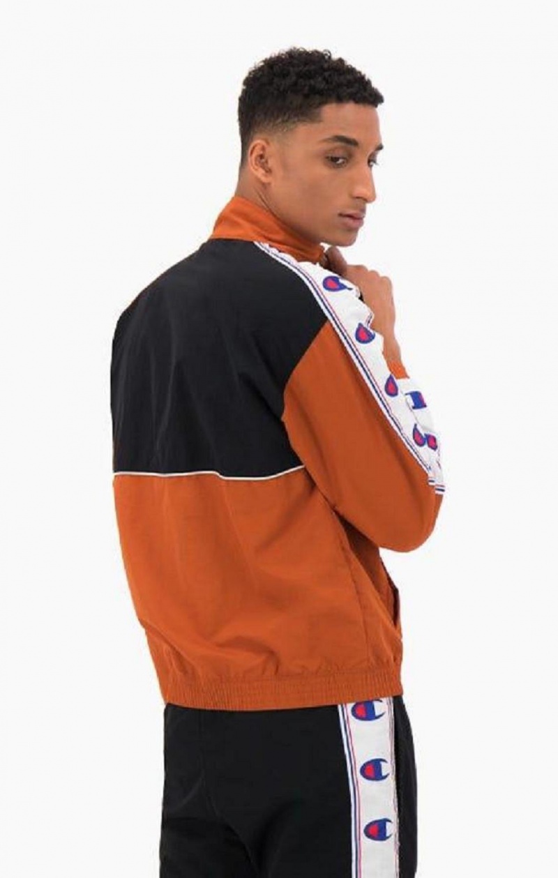 Champion Colour Block Logo Tape Trim Track Jacket Jackor Herr Bruna | 2358-FCPAG