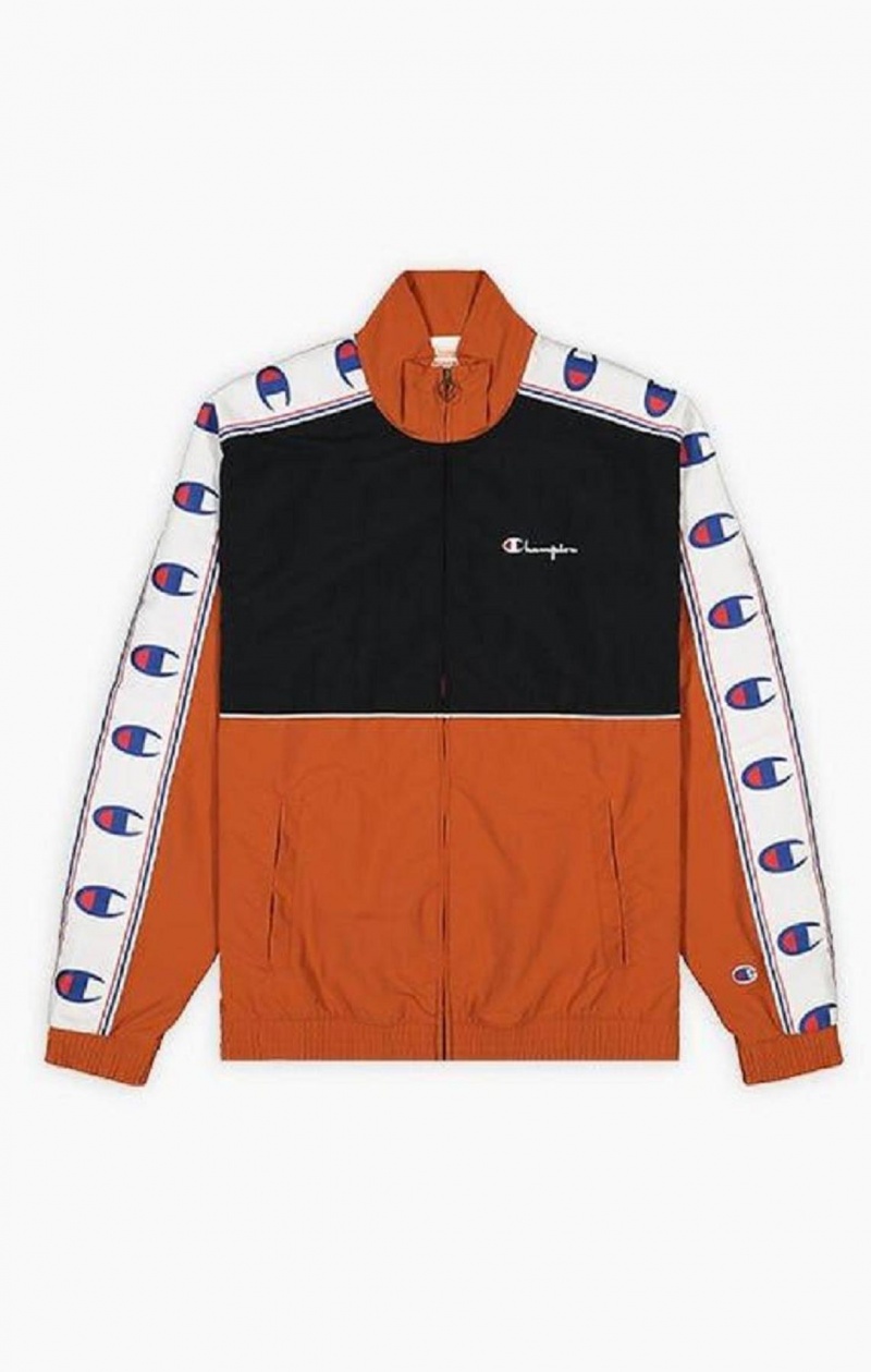 Champion Colour Block Logo Tape Trim Track Jacket Jackor Herr Bruna | 2358-FCPAG