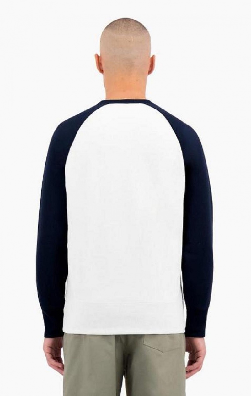 Champion Colour Block Reverse Weave Sweatshirt Tröjor Herr Vita | 4869-DOIVC