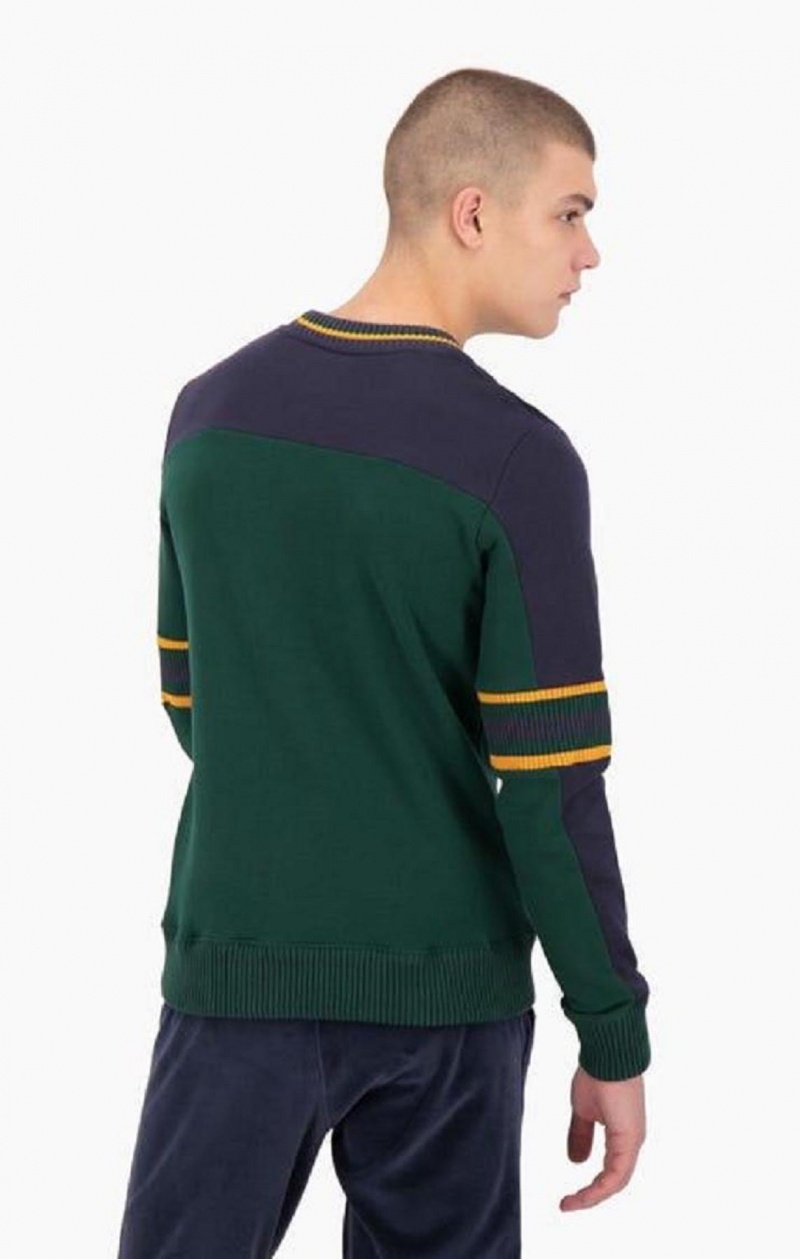 Champion Colour Block Script Logo Sweatshirt Tröjor Herr Gröna | 5490-MSIBV