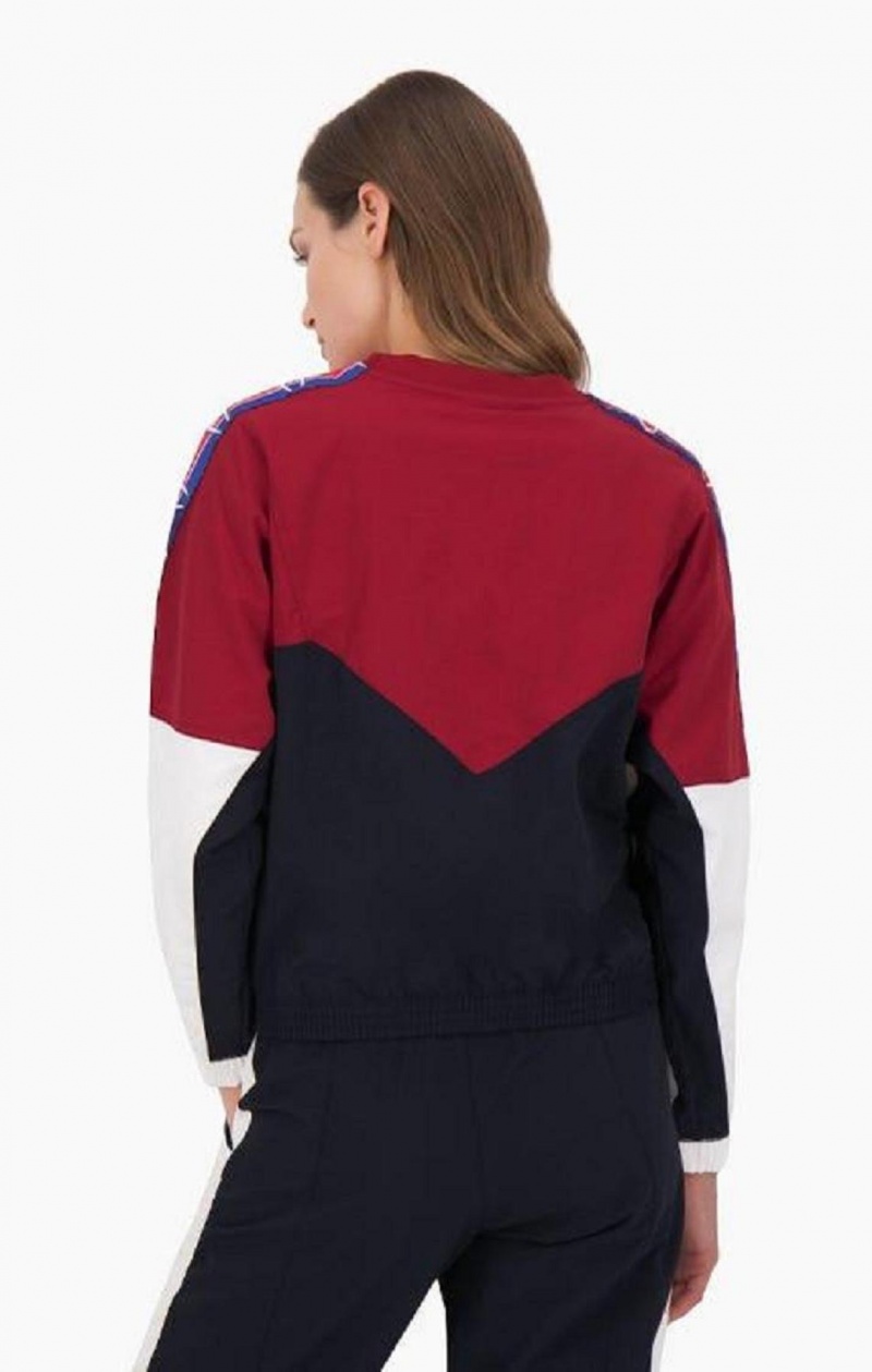 Champion Colour Block Track Sweatshirt Tröjor Dam Vinröda | 7548-OXKED