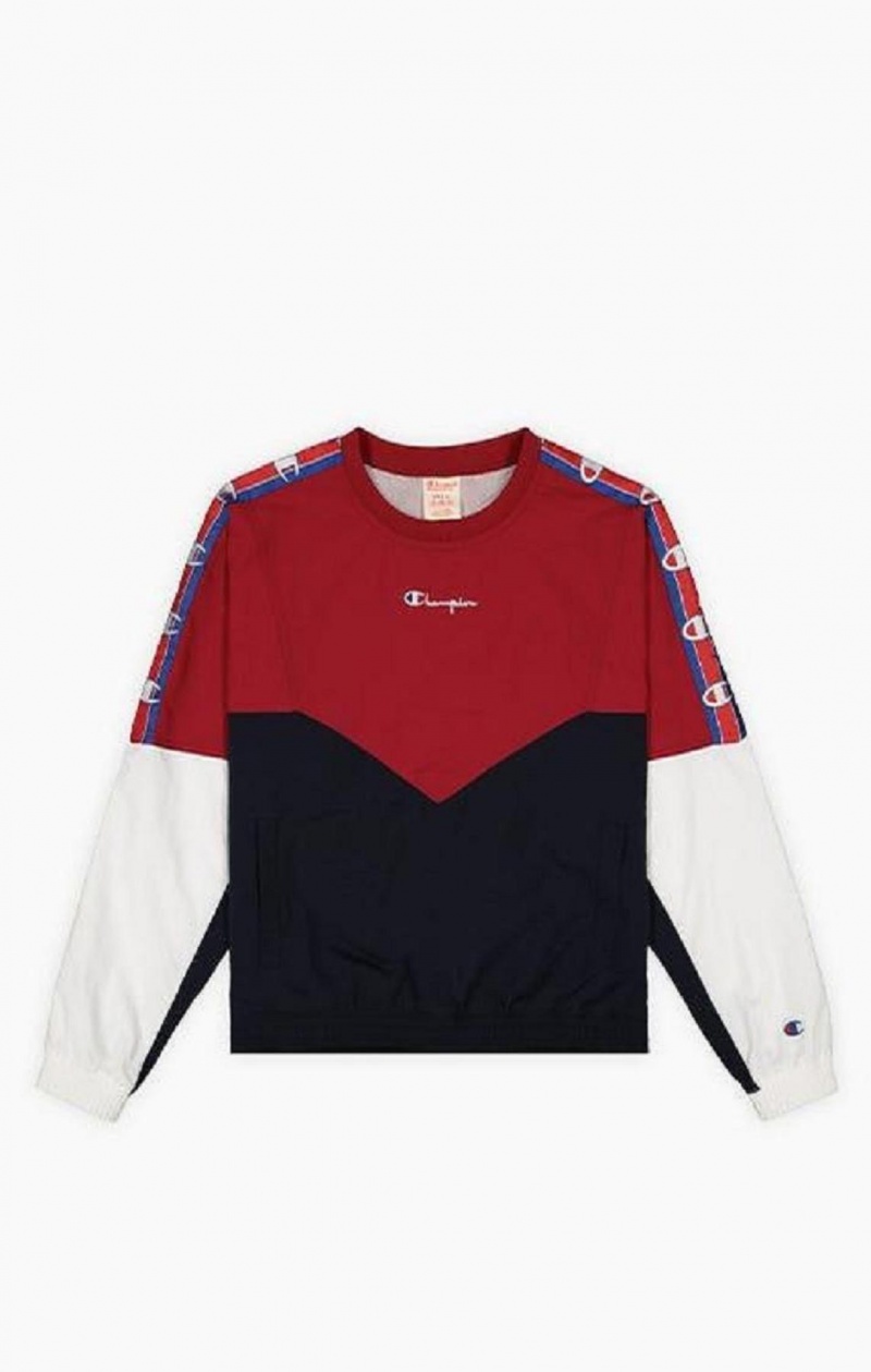 Champion Colour Block Track Sweatshirt Tröjor Dam Vinröda | 7548-OXKED