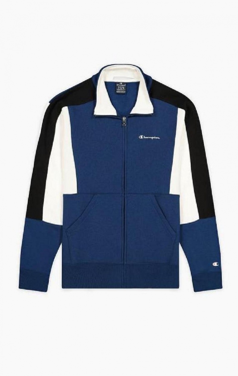 Champion Contrast Colour Block Script Logo Tracksuit Träningsoverall Herr Blå | 4067-BJAUP