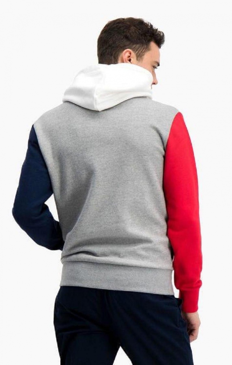 Champion Contrast Colour Block Sleeve Hoodie Hoodie Herr Mörkgrå | 4297-XYRNW