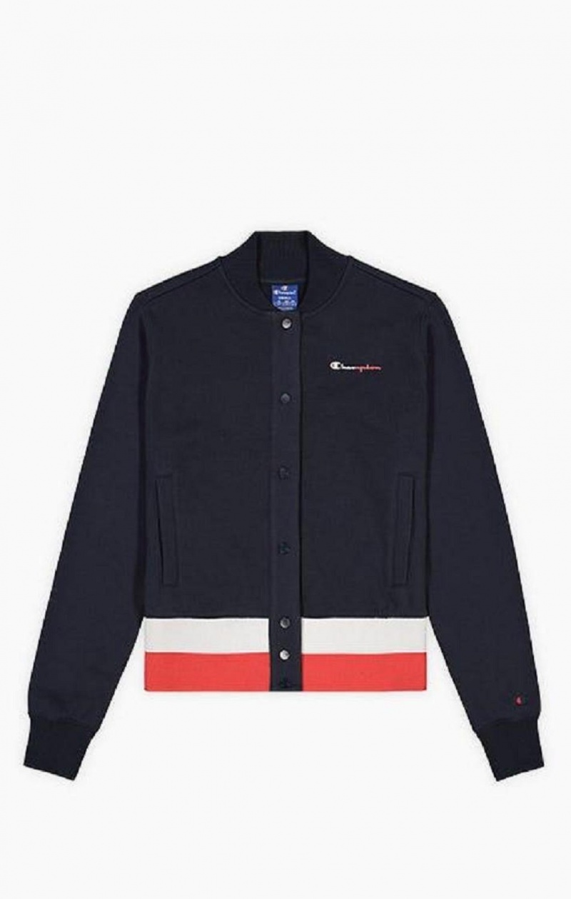 Champion Contrast Midja Script Logo Bomber Jacket Jackor Dam Mörkturkos | 0912-UVBSH