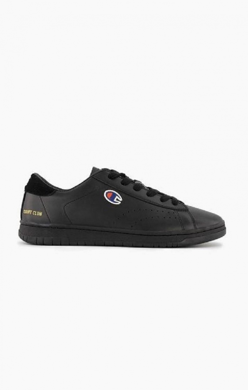 Champion Court Club Patch Logo Trainers Träningsskor Herr Svarta | 5648-XFRVA