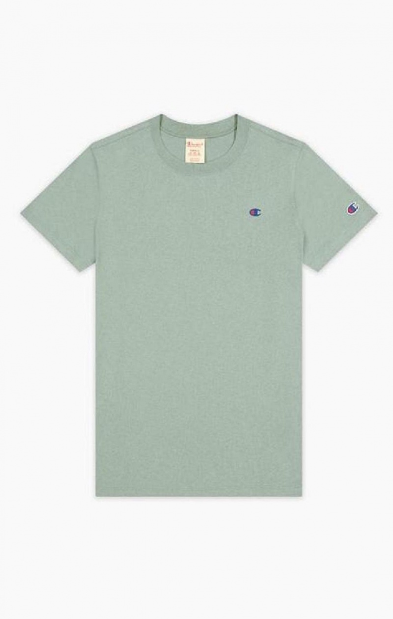 Champion Crewneck C Logo T-Shirt T-shirt Dam Gröna | 5897-YLTPV