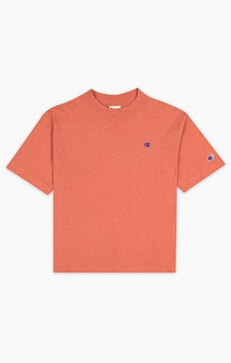 Champion Crewneck C Logo T-Shirt T-shirt Dam Vinröda | 0128-WAOTN