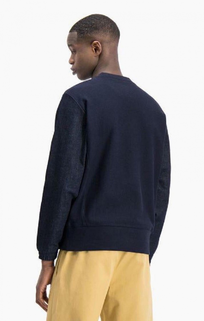 Champion Denim Reverse Weave Sweatshirt Tröjor Herr Mörkblå | 8427-HOLDP