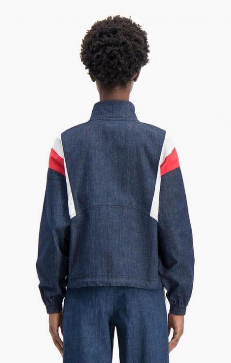 Champion Denim Stripe Track Jacket Jackor Dam Turkos Blå | 4217-YJHMT