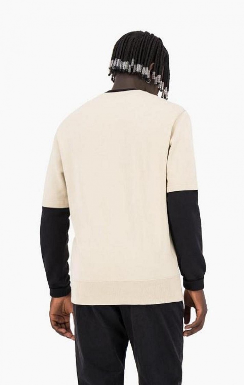 Champion Double Layer Crew Neck Sweatshirt Tröjor Herr Bruna | 6235-QDSTU