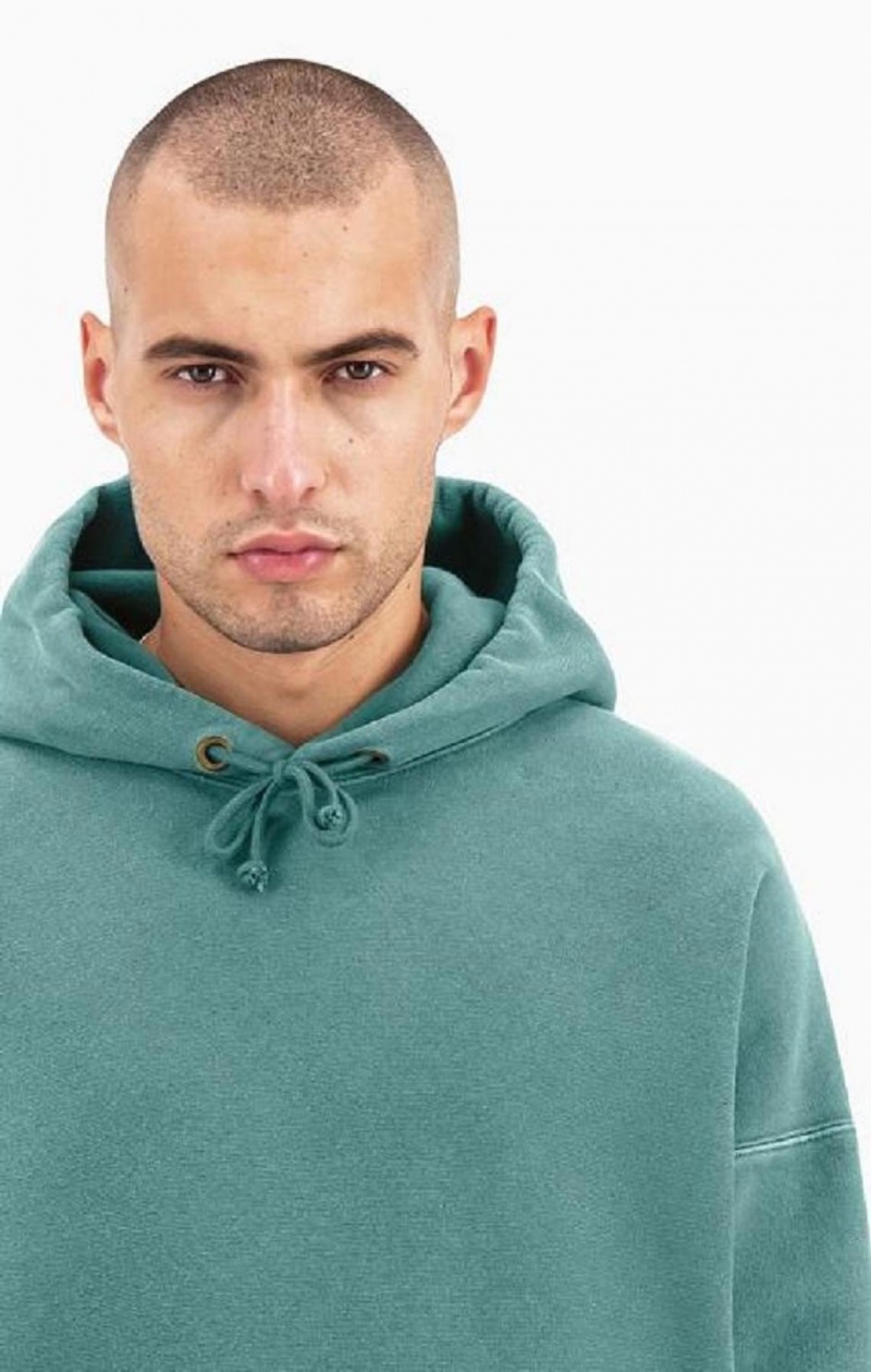 Champion Drop Shoulder Reverse Weave Hoodie Hoodie Herr Gröna | 9604-ECFUD