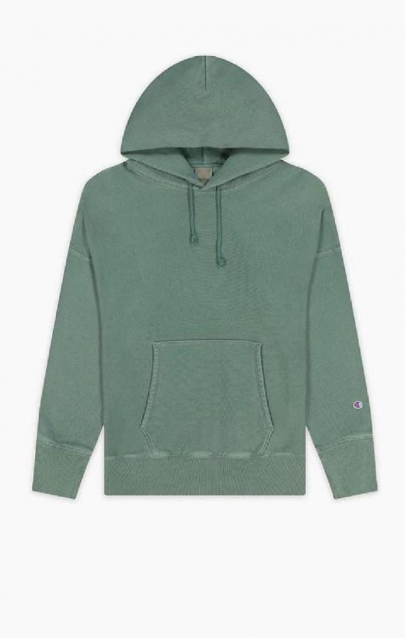 Champion Drop Shoulder Reverse Weave Hoodie Hoodie Herr Gröna | 9604-ECFUD