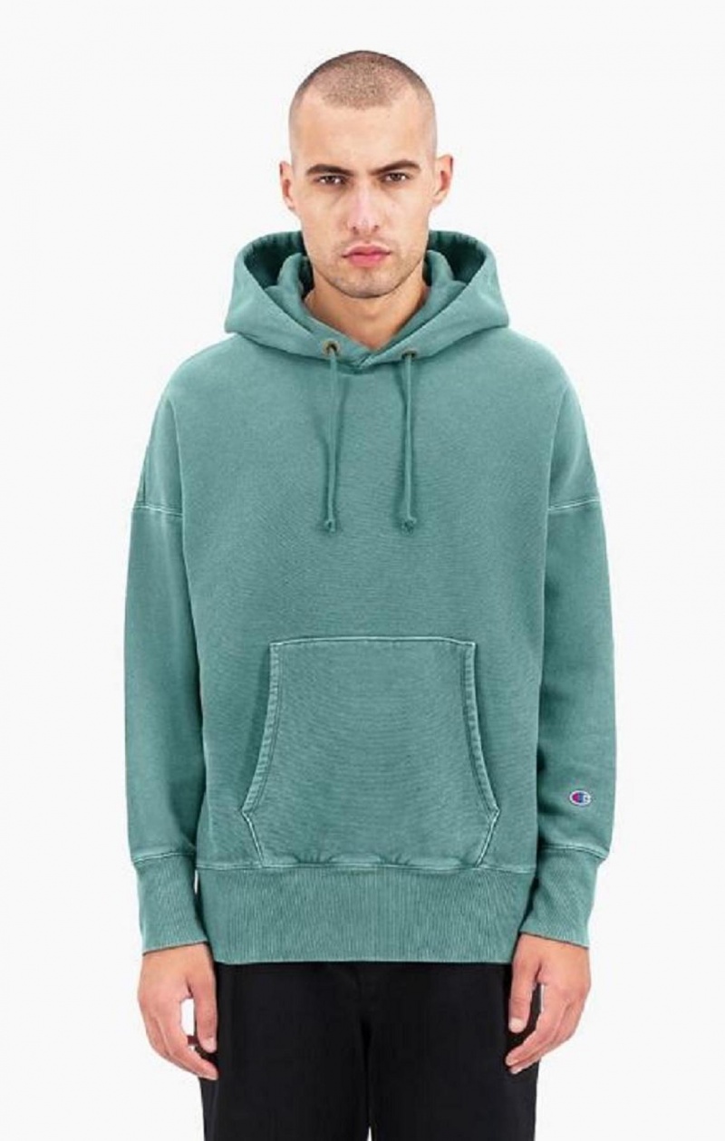 Champion Drop Shoulder Reverse Weave Hoodie Hoodie Herr Gröna | 9604-ECFUD