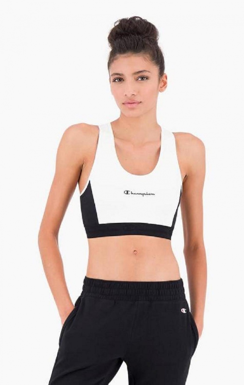 Champion Embossed Logo Tape Sports Bra Sport BH Dam Vita | 9602-JTNSK