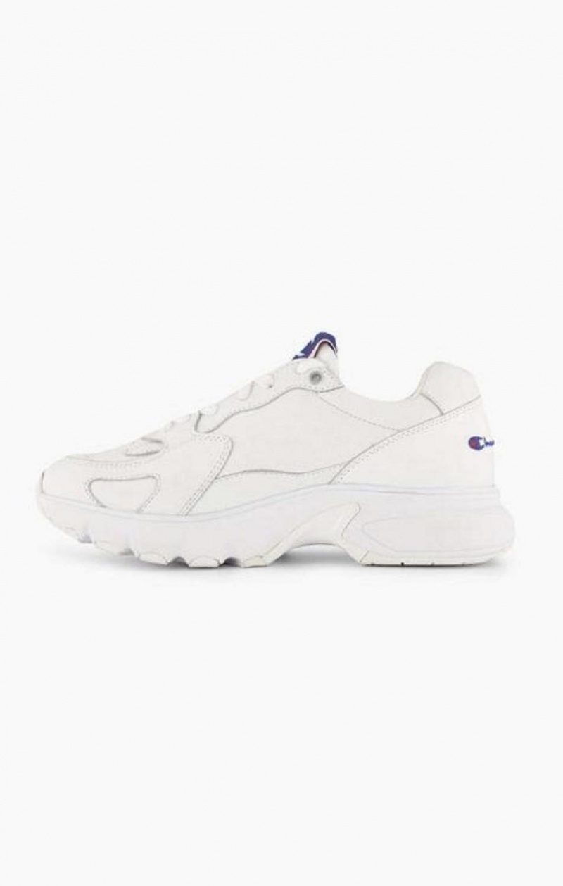 Champion Embroidered Logo Läder Trainers Träningsskor Dam Vita | 0234-BTGJR