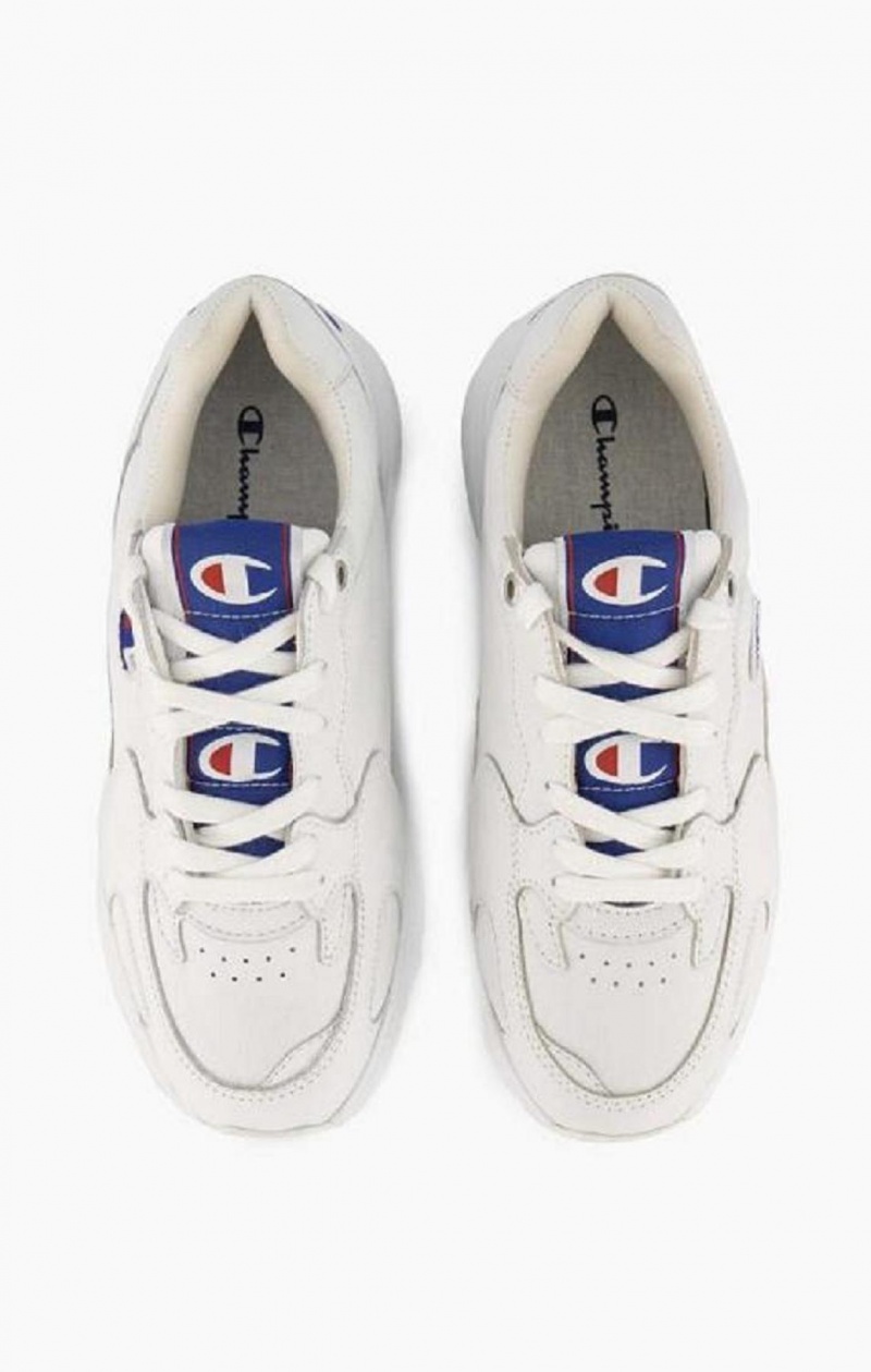 Champion Embroidered Logo Läder Trainers Träningsskor Dam Vita | 0234-BTGJR