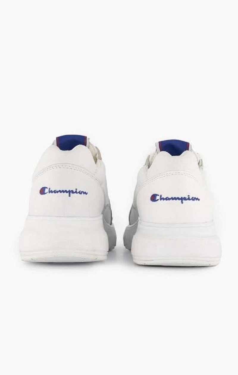 Champion Embroidered Logo Läder Trainers Träningsskor Dam Vita | 0234-BTGJR