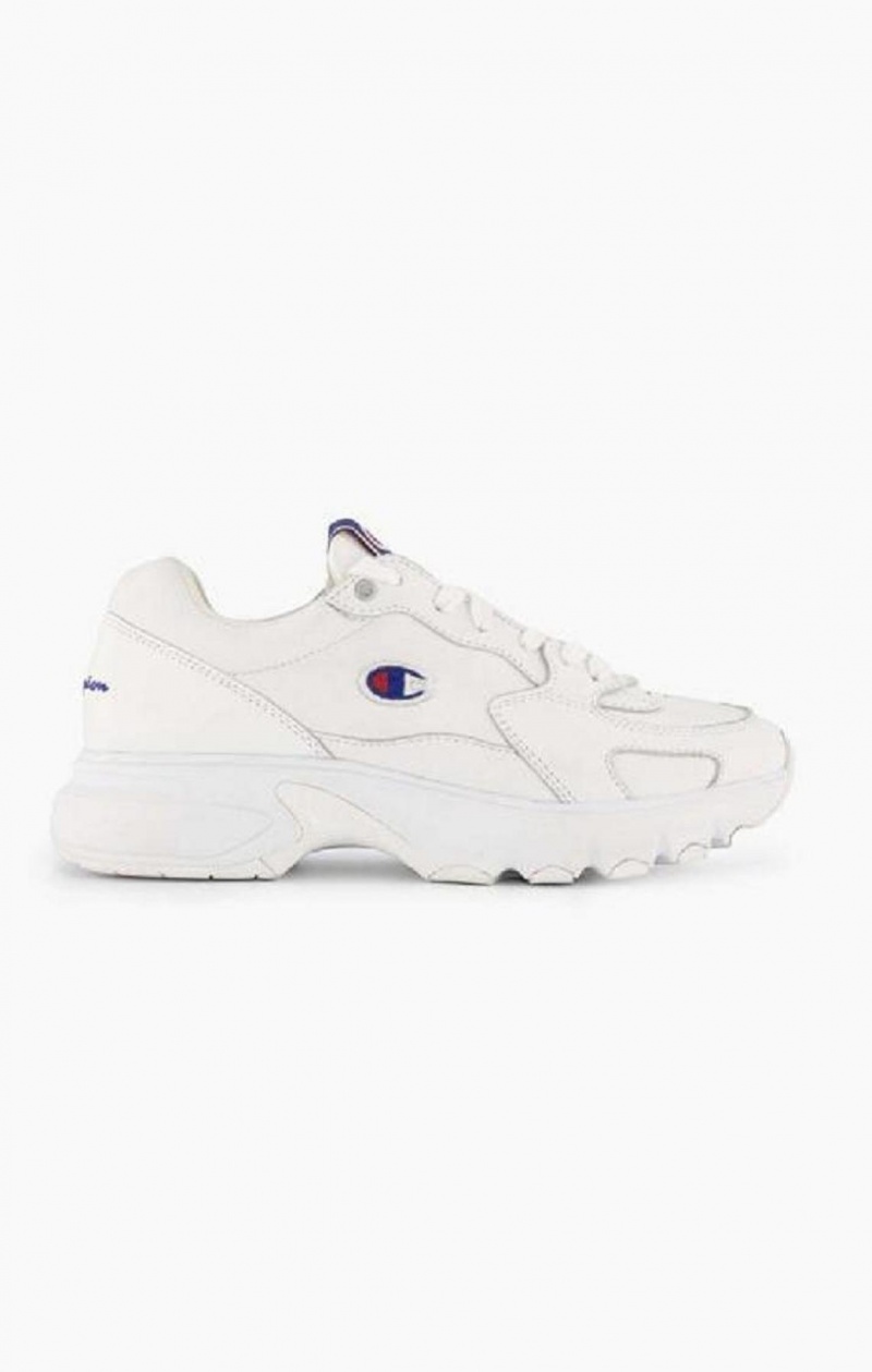 Champion Embroidered Logo Läder Trainers Träningsskor Dam Vita | 0234-BTGJR