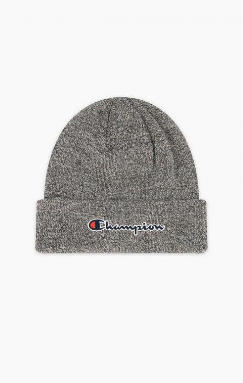 Champion Embroidered Script Logo Beanie Hat Hatt Herr Mörkgrå | 3641-LSPCE