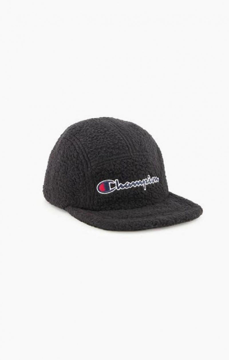 Champion Embroidered Script logo Teddy Baseball Cap Hatt Dam Svarta | 2834-FXCPL