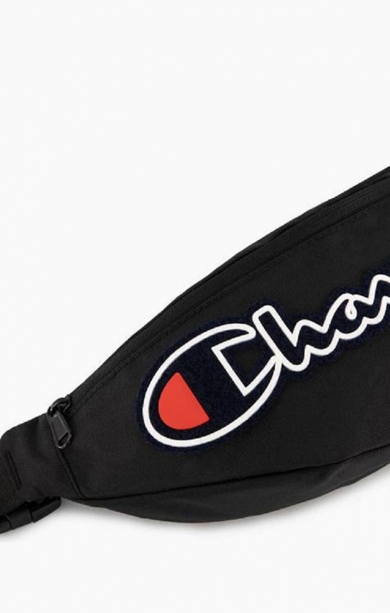 Champion Felt Script Logo Air Mesh Belt Bag Väskor Herr Svarta | 9358-XDMSA