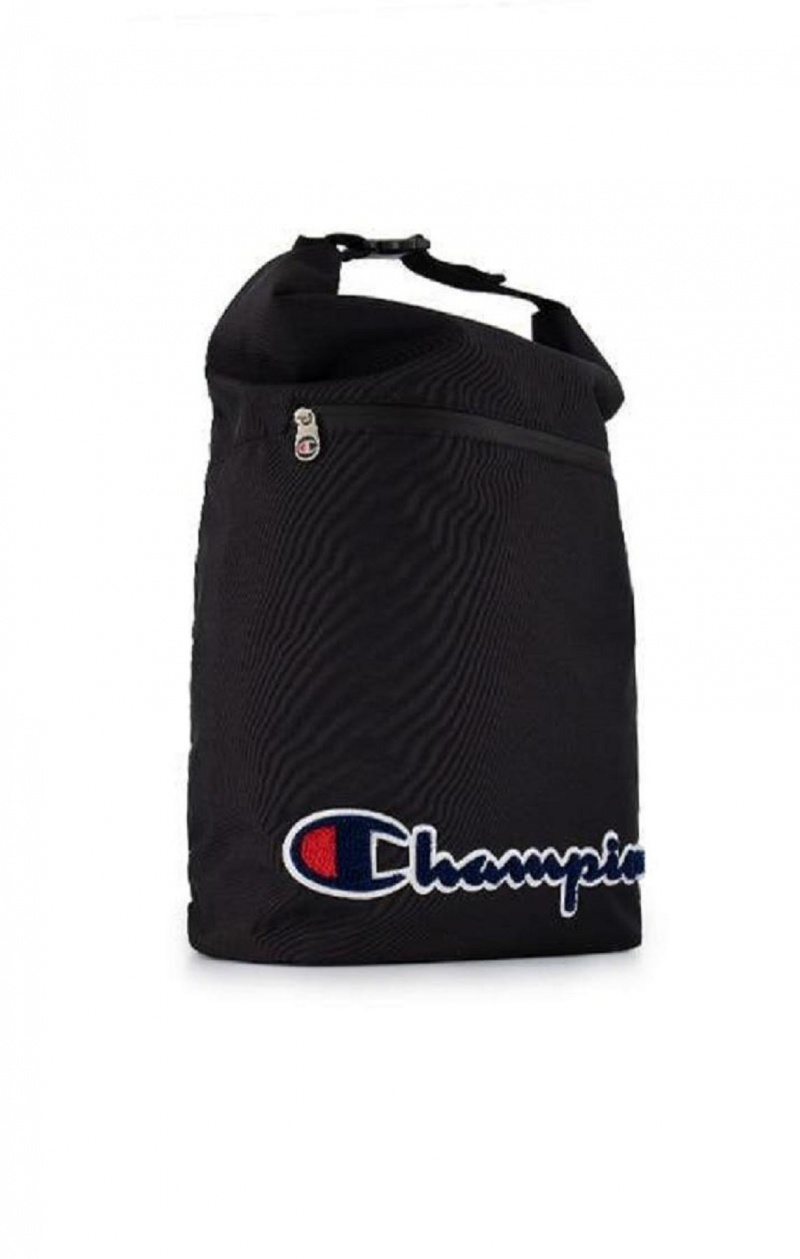 Champion Folding Top Script Logo Backpack Väskor Dam Svarta | 6385-WFAPV