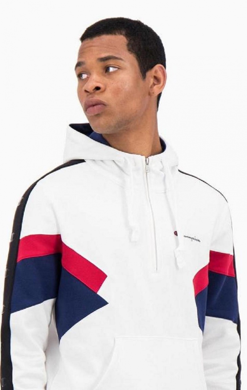 Champion Half Zip-Up Colour Block Hoodie Hoodie Herr Vita | 3140-EAPFO