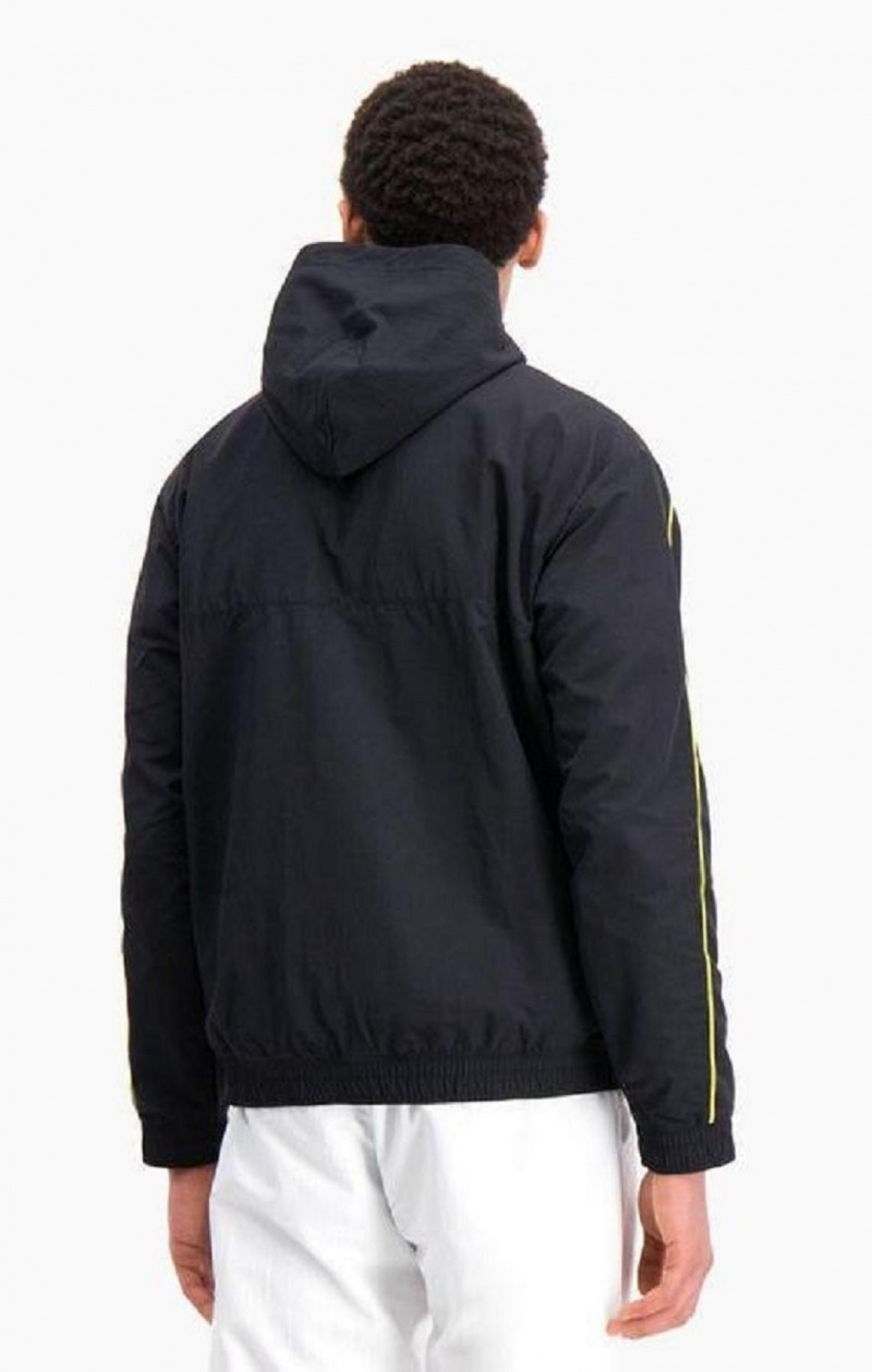 Champion Half Zip-Up Hooded Track Jacket Träningsoverall Herr Svarta | 0691-UTONL