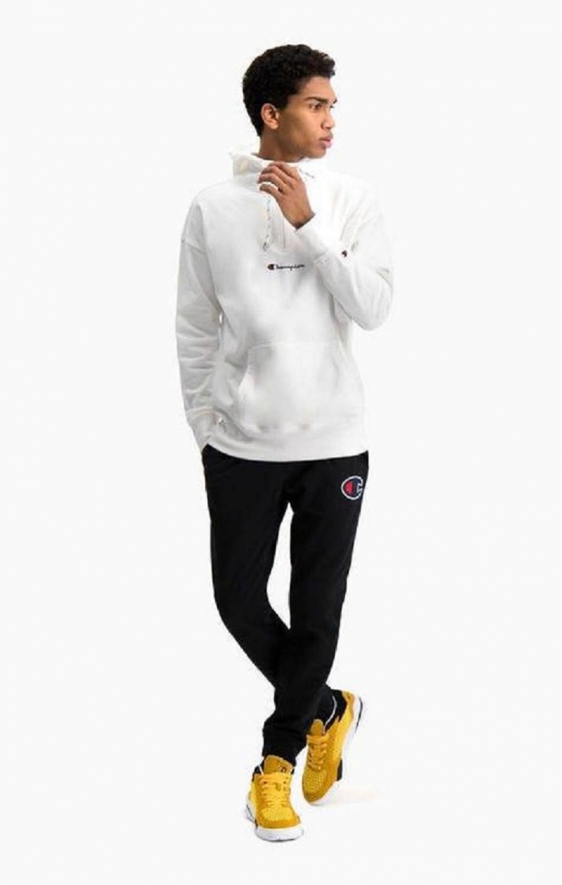 Champion Half Zip-Up Oversized Script Logo Hoodie Hoodie Herr Vita | 7658-AGIDQ